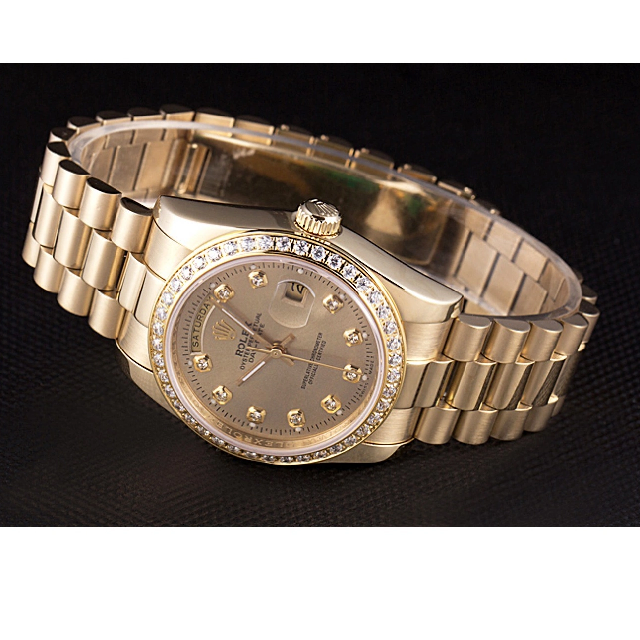 AAA Replica Watches Stainless 18k Day-Date Gold Steel Rolex Dial Plated Yellow Gold 0815